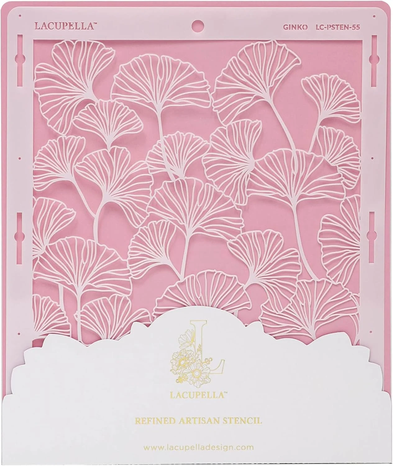Elegant Large Cake Decorating Stencil Ginko Ginkgo Leaves Pattern Pure