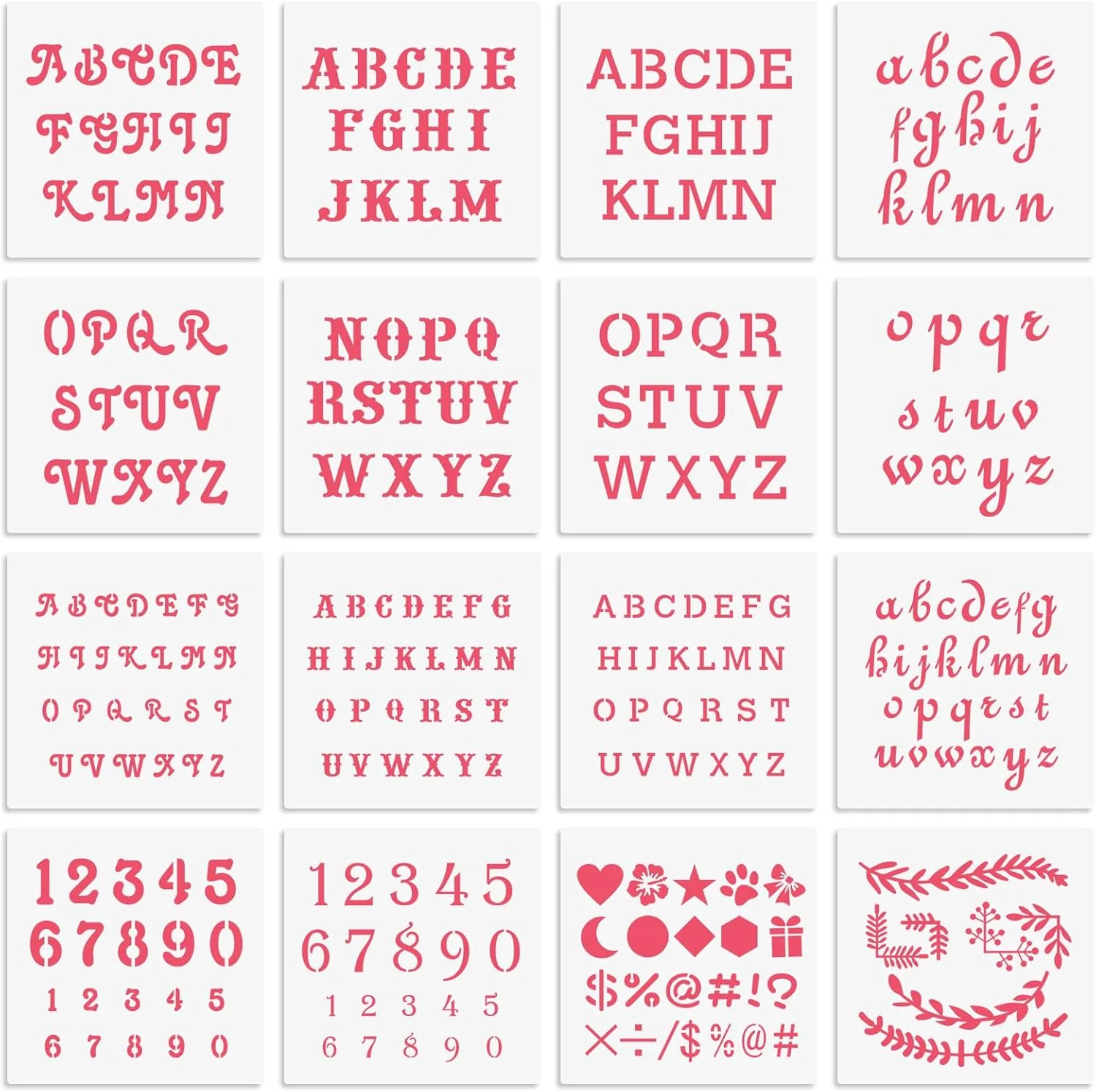 Casual 6x6in Alphabet Letter Number Cookie Stencils for Royal Icing Sugar Cookie Decoration – 16 Pcs Assorted Sizes Genuine