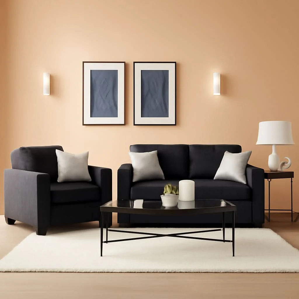 Authentic Dark Gray Modern Loveseat With Two Accent Pillows Included Quality