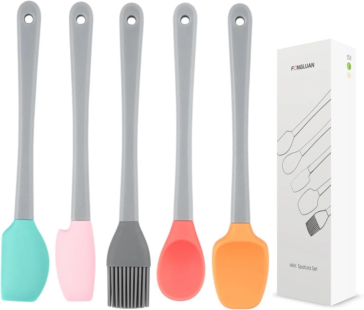 Original Mini Silicone Spatula Set of 5 – Heat Resistant Nonstick Rubber Spatulas – Dishwasher Safe Kitchen Utensils for Cooking Baking Mixing Responsible