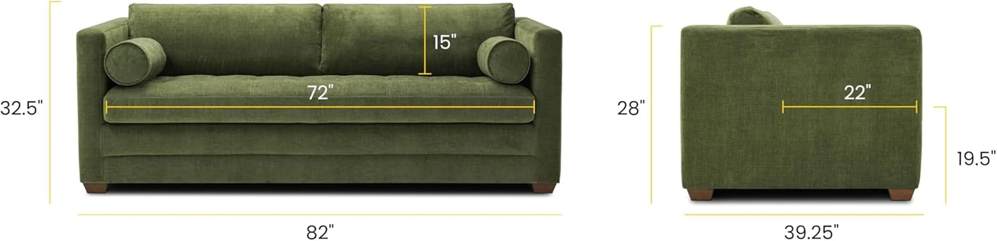 Green EightyTwoInches Pull Out Sofa Bed With Hidden Mattress Trusted