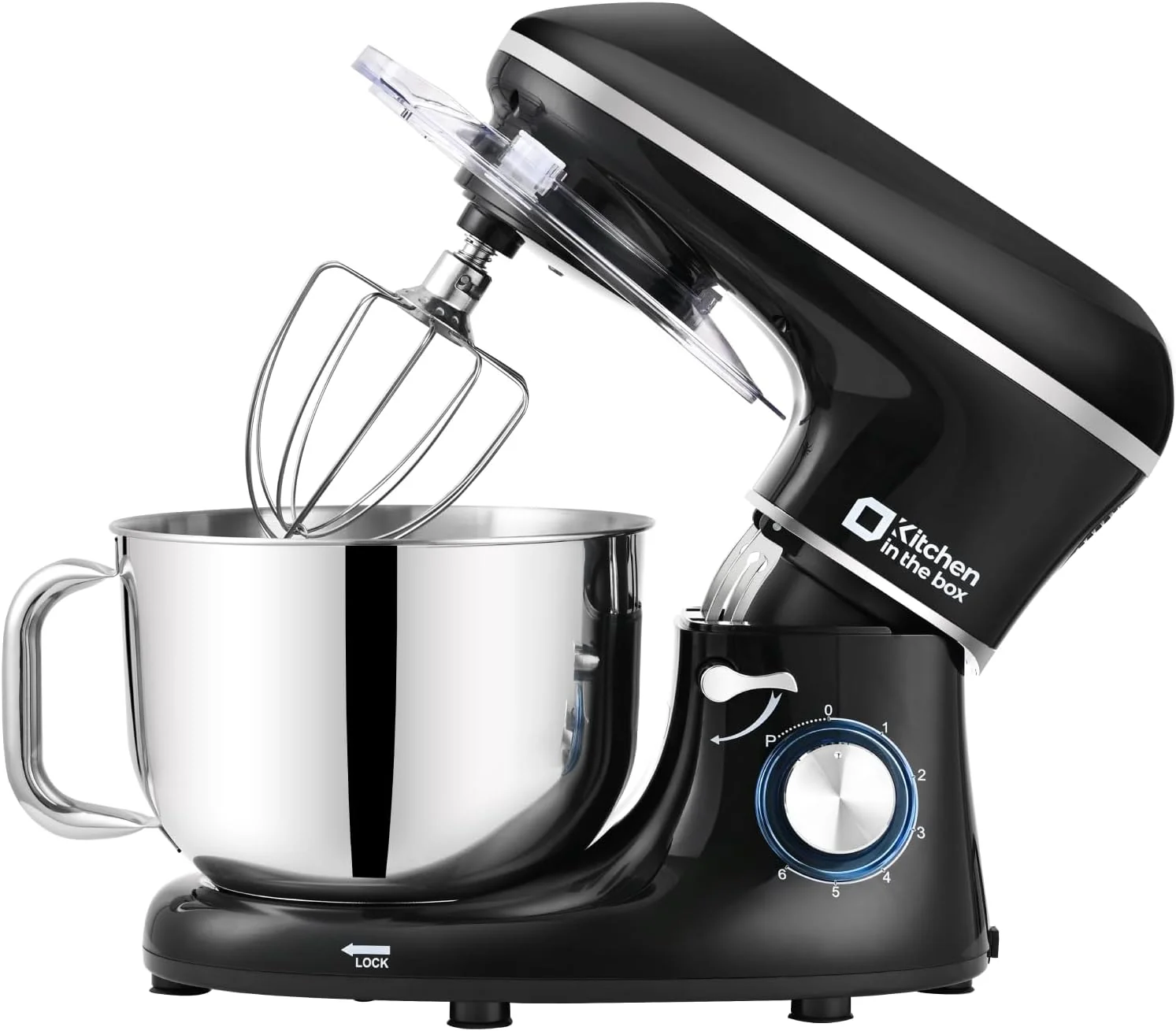 Sustainable Kitchen in the box Stand Mixer 6.5QT 660W Electric Kitchen Mixer 6-Speed Tilt-Head Food Mixer with Dough Hook Wire Whip Beater Dishwasher Safe Black Comfortable