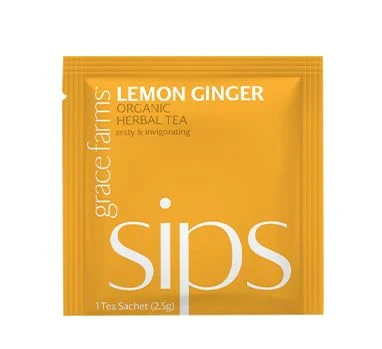 High-End LEMON GINGER Organic Herbal Tea 100 Count Certified