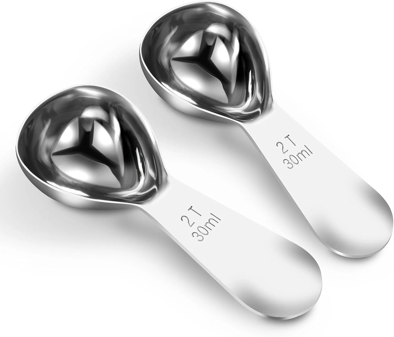 Dependable Coffee Scoop 2 tablespoon Measuring Spoons 30ml 2pcs Ergonomics Design Coffee Scooper 2 tbsp Metal Stainless Steel Manufacture，coffee scoop for Carefully Designed