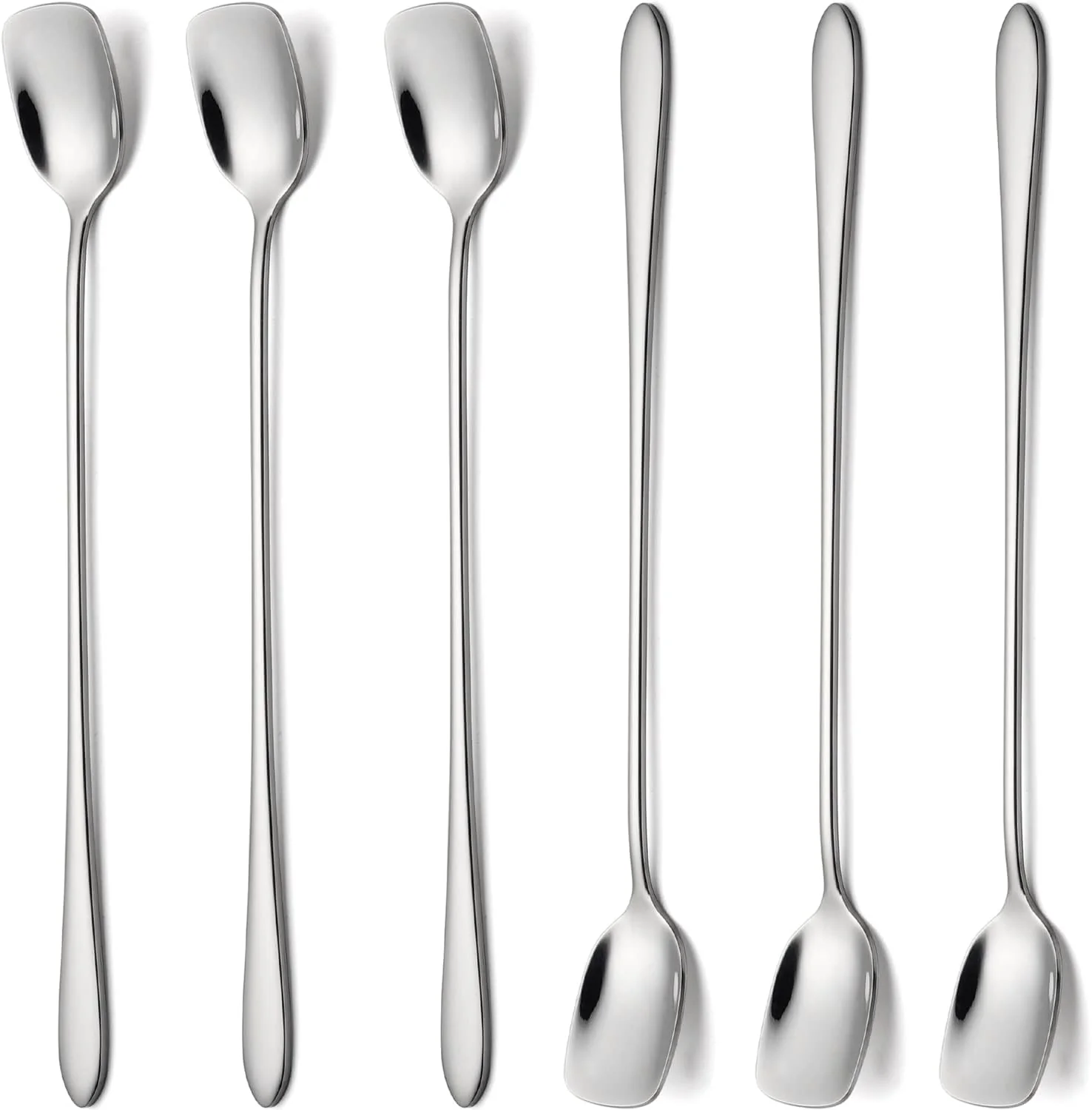 Casual Long Coffee Spoons Steel Set of 6 Stainless Coffee Stirrer Iced Cream Scoop Cocktail Mixing Spoons 6 Responsible
