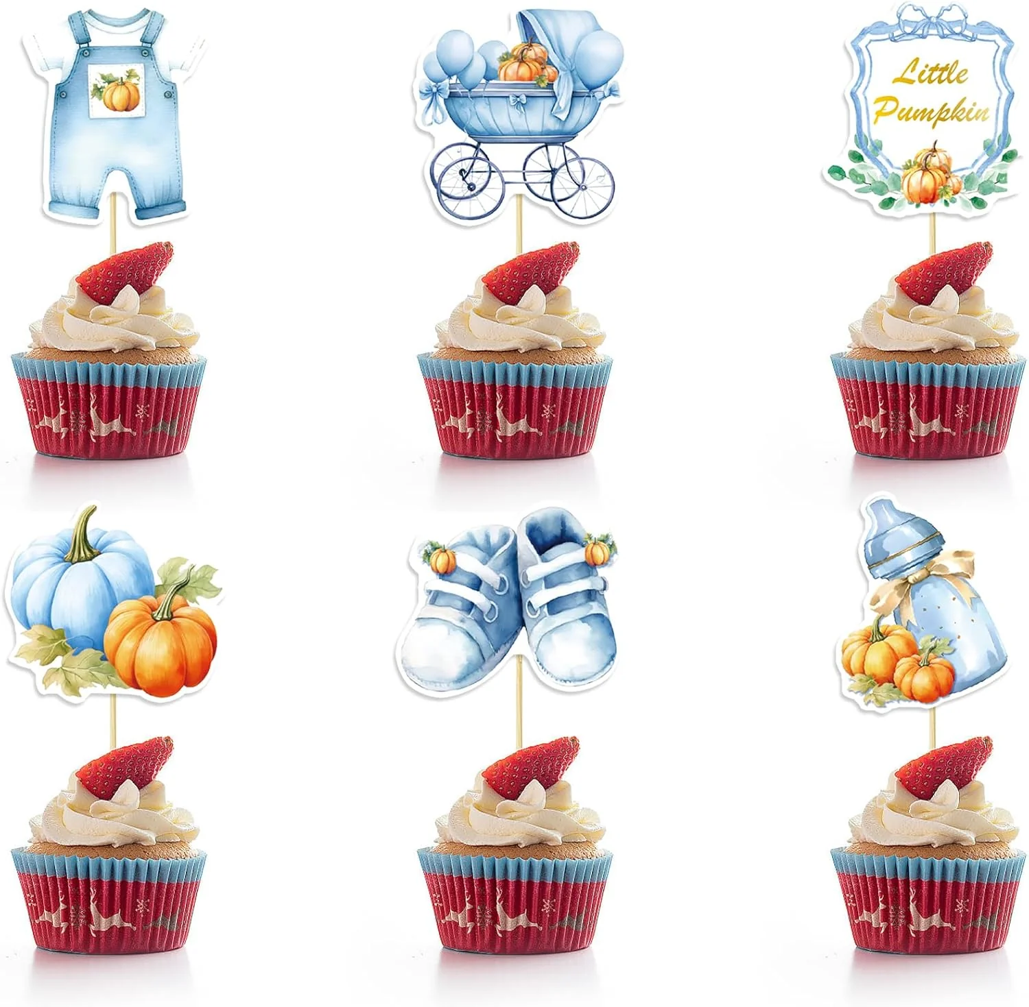 Verified 36Pcs Little Pumpkin Cupcake Toppers Blue Pumpkin Cupcake Picks Little Pumpkin Baby Shower Cake Decorations Thanksgiving Party Cake Decorations Kids Advanced