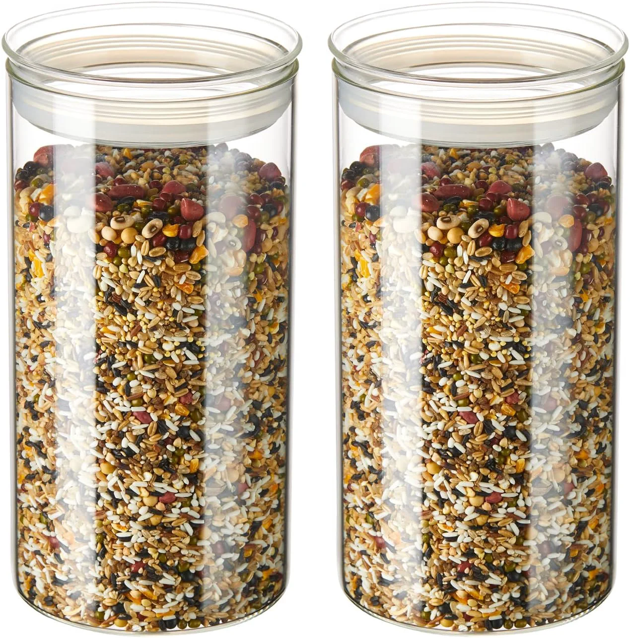 Crafted ZENS 74oz Glass Canisters with Airtight Lid 2 Large Storage Containers Reusable