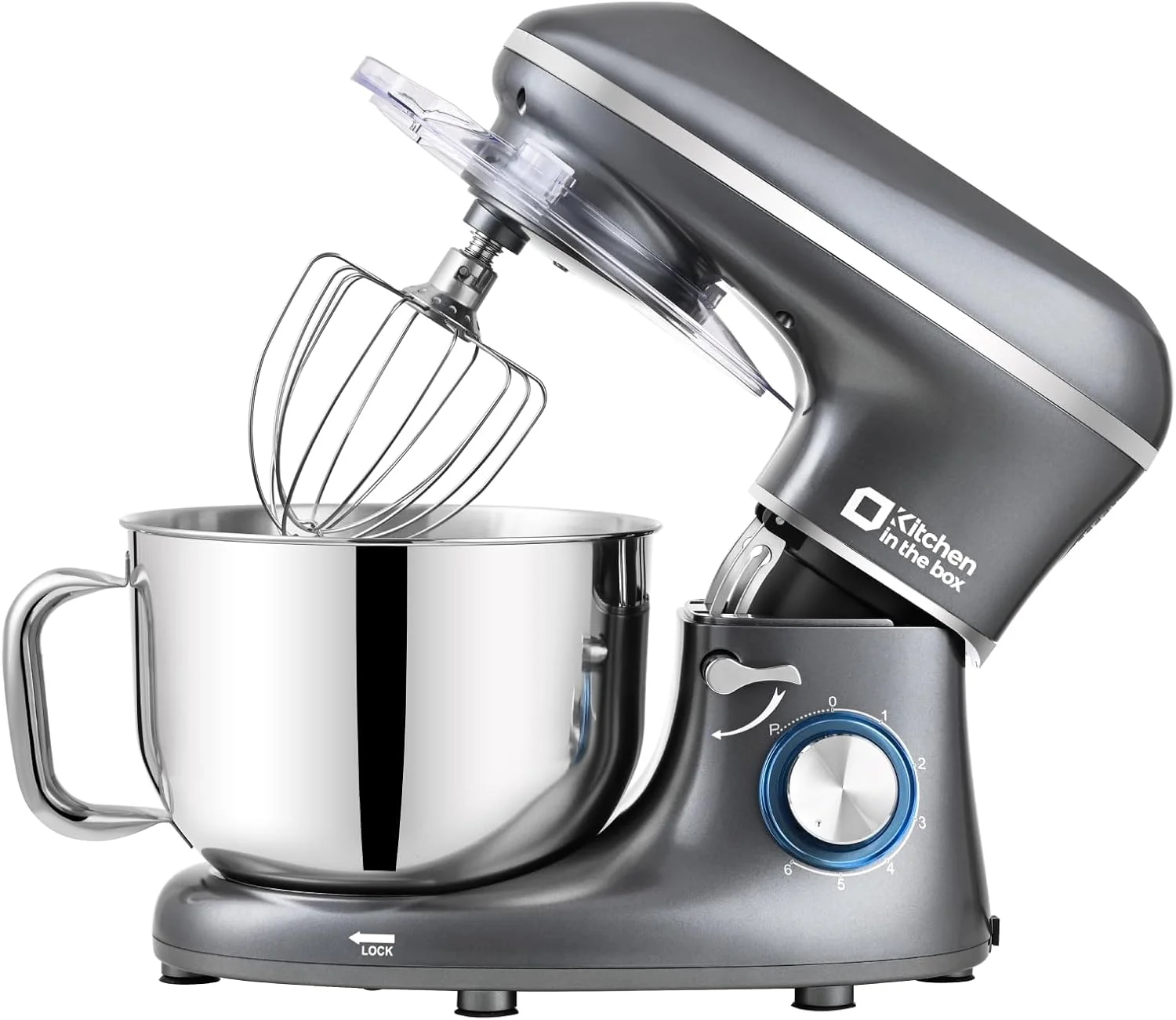 Breathable Kitchen in the box Stand Mixer 6.5QT 660W Kitchen Electric Mixer 6-Speed Tilt-Head Food Mixer with Dough Hook Wire Whip Beater Dishwasher Safe Grey Sustainable