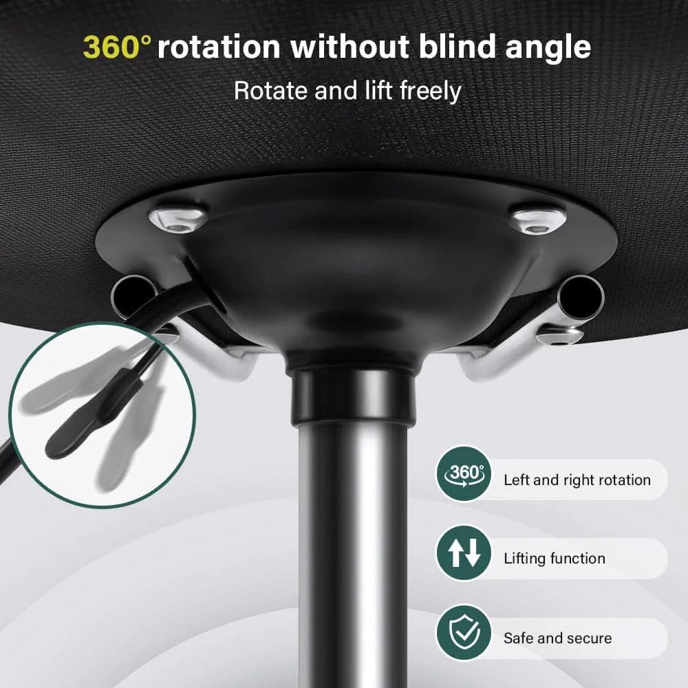 Reliable Height Adjustable Swivel Office Stool With Wheels And Back Clean