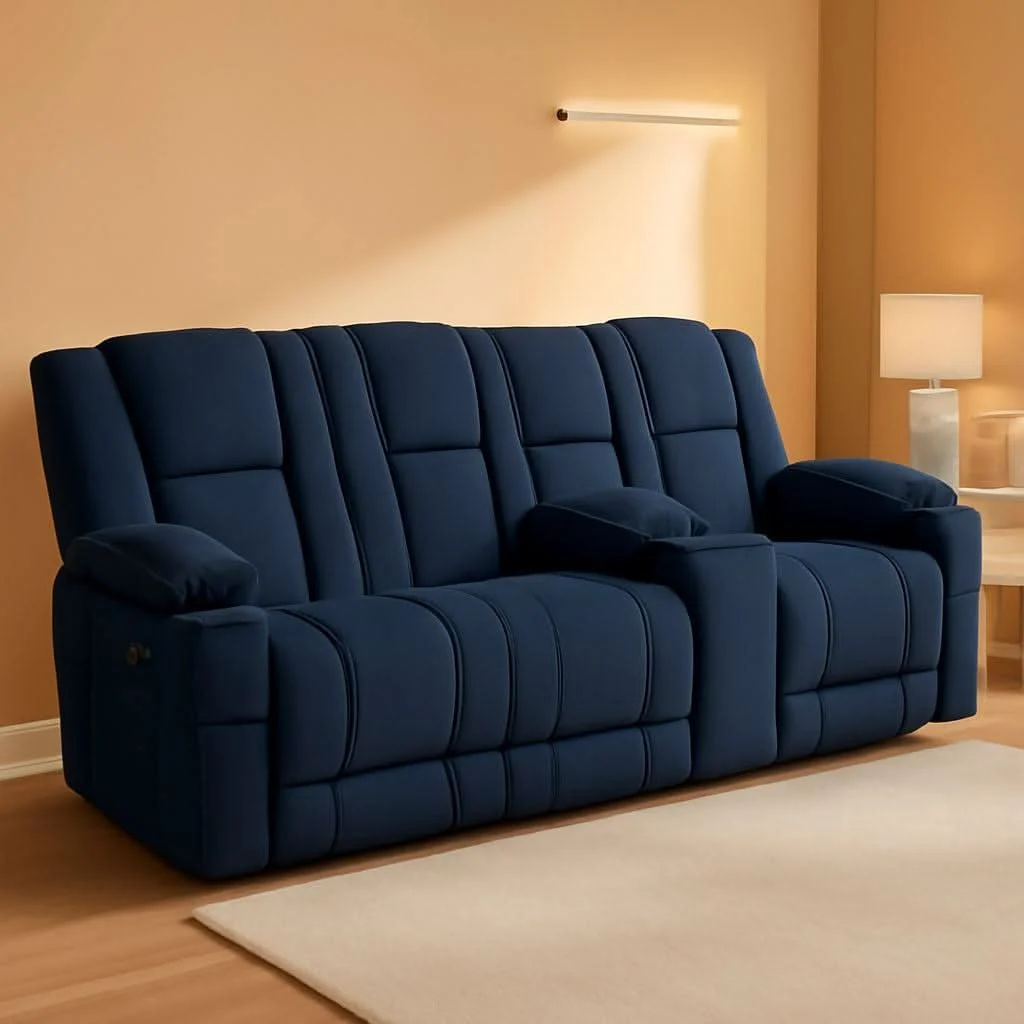 Modern Navy Ultra Premium Zero Gravity Massage Recliner Sofa Stylish