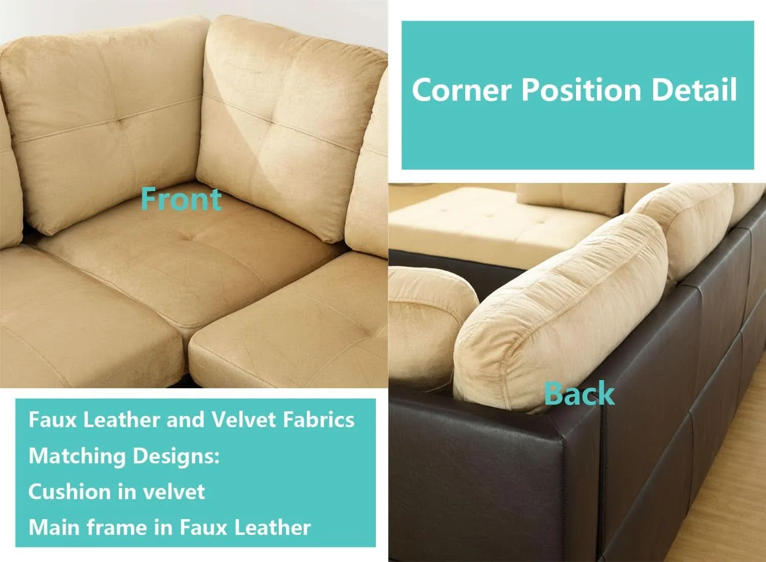 Selected Beige 105 Inch L Shaped Sectional Sofa With Storage Ottoman Reusable