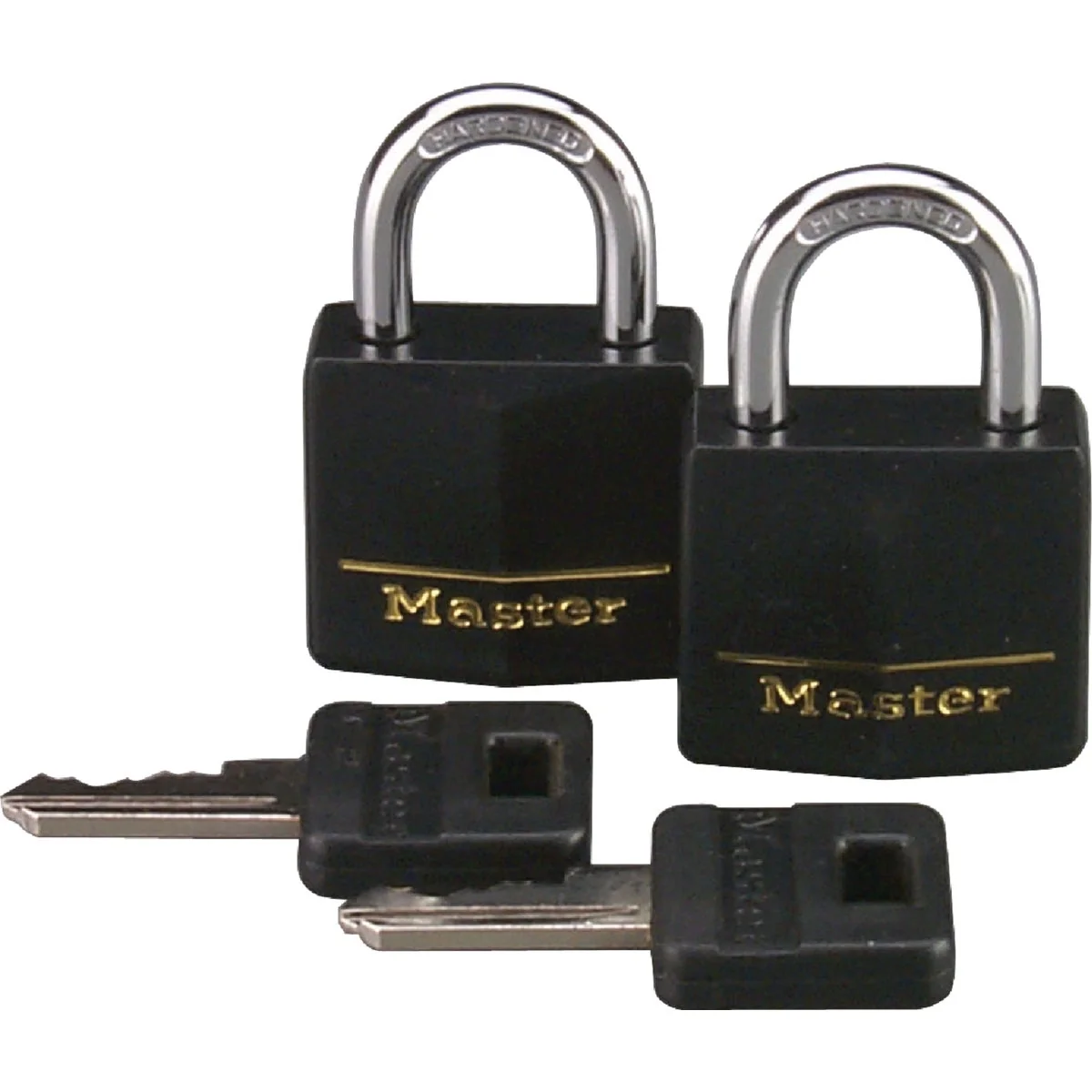 Original Design Master Lock 1-3 16 In. W. Black Covered Keyed Alike Padlock 2-Pack Safe