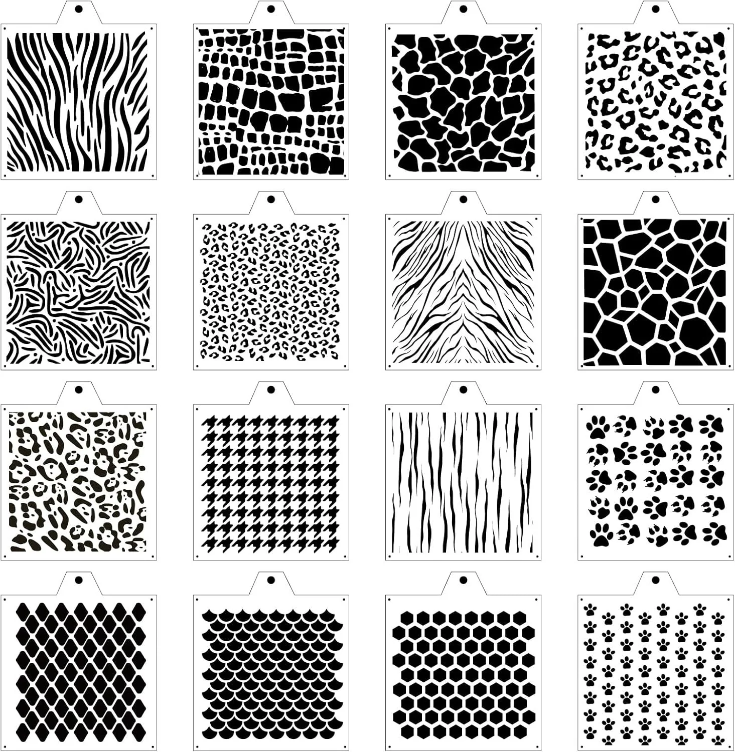 Effective Leopard 5.5×5.5in Cheetah Animal Cow Print Skin Reusable Painting Template Stencils for Cake Cookie Decorating DIY Projects Quality