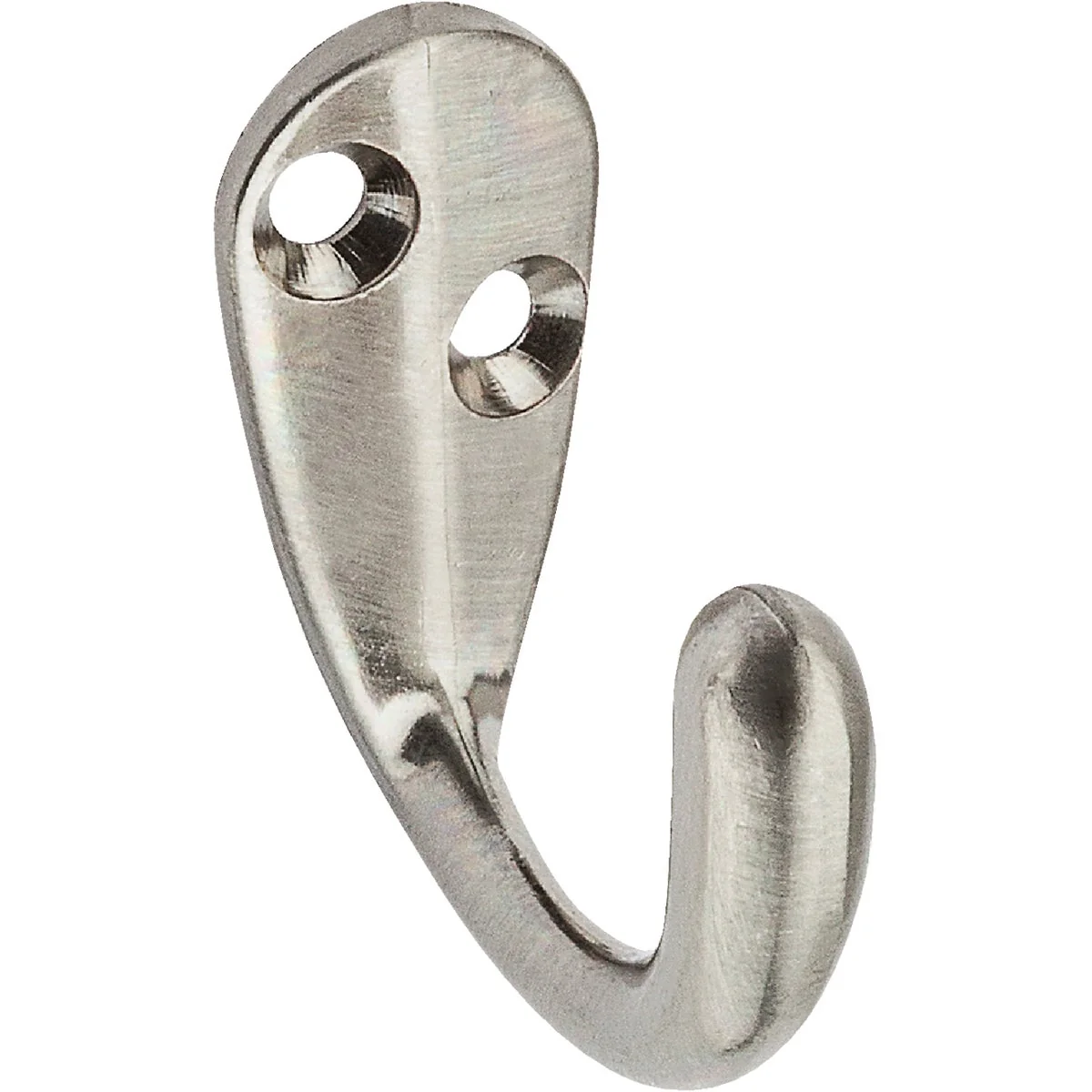 Elegant National Satin Nickel Single Clothes Wardrobe Hook 2 per Card Healthy