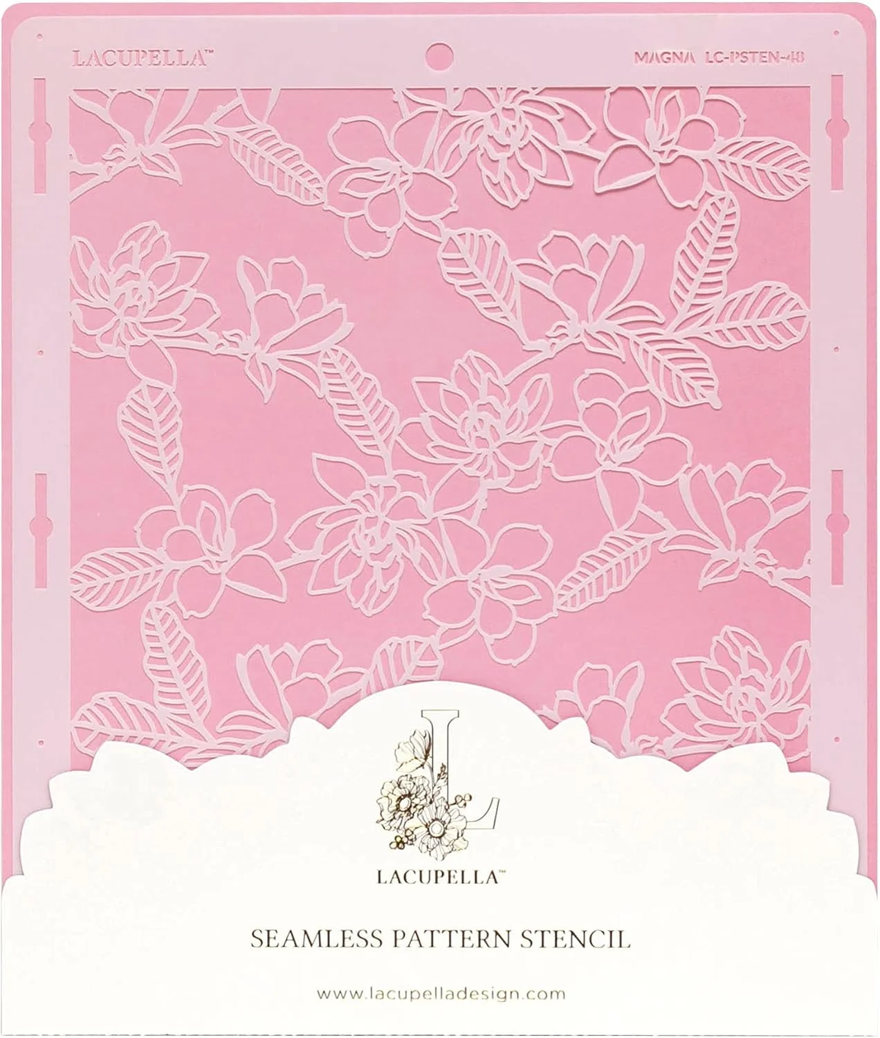 Outstanding Floral Cake Stencil – Seamless Delicate Pattern for Decorating Tall Double Barrel Cake to Use with Buttercream Royal Icing Ganache Paint Specialty
