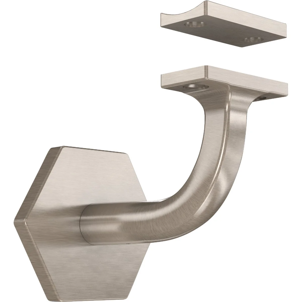 Luxury National Hardware 3 In. Satin Nickel Powell Handrail Bracket Green