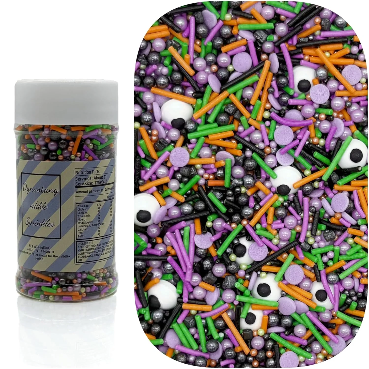 Traditional Dynastang Monster Sprinkles Halloween Edible Eyes Cake Decoration Cupcake Toppers Cookie Decorating for Cakes Cupcakes Desserts Toppings 3OZ Exceptional