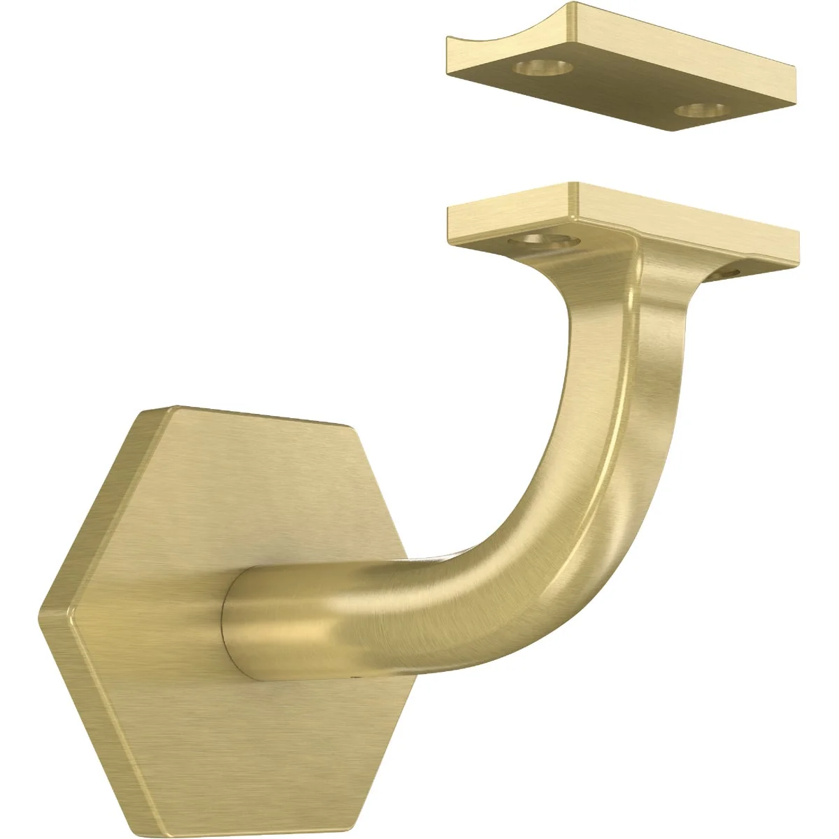 Safe National Hardware 3 In. Brushed Gold Powell Handrail Bracket Unique
