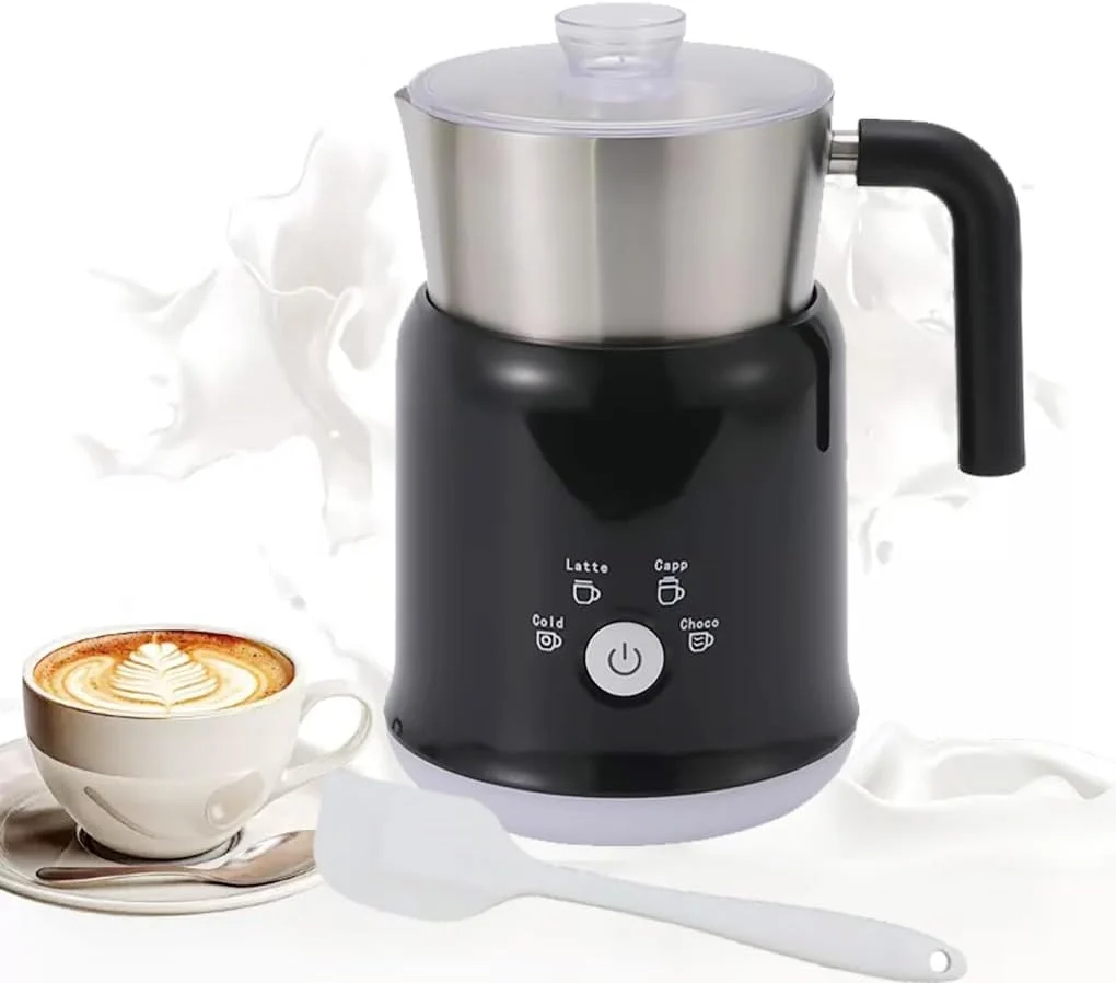 Classic Electric Milk Frother Has Hot and Cold Functions 700-ml Split Stainless Steel Automatic Milk Frother and Steamer with Transparent Lid Anti-Dry Trusted