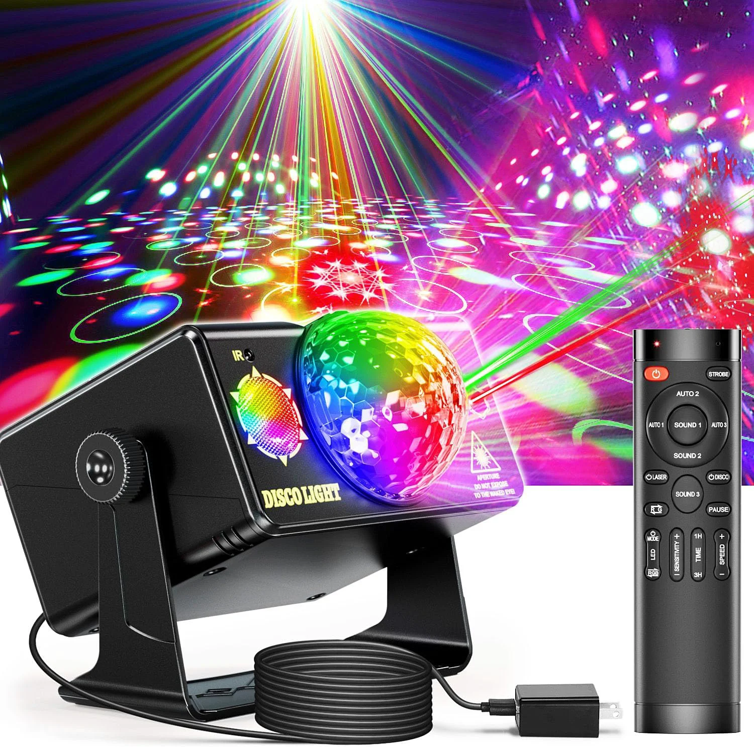 Trendy Party Lights DJ Disco Light Disco Ball Light Sound Activated Strobe Stage Lights for Parties Birthday Christmas Gift Wedding Karaoke KTV Bar Club Crafted