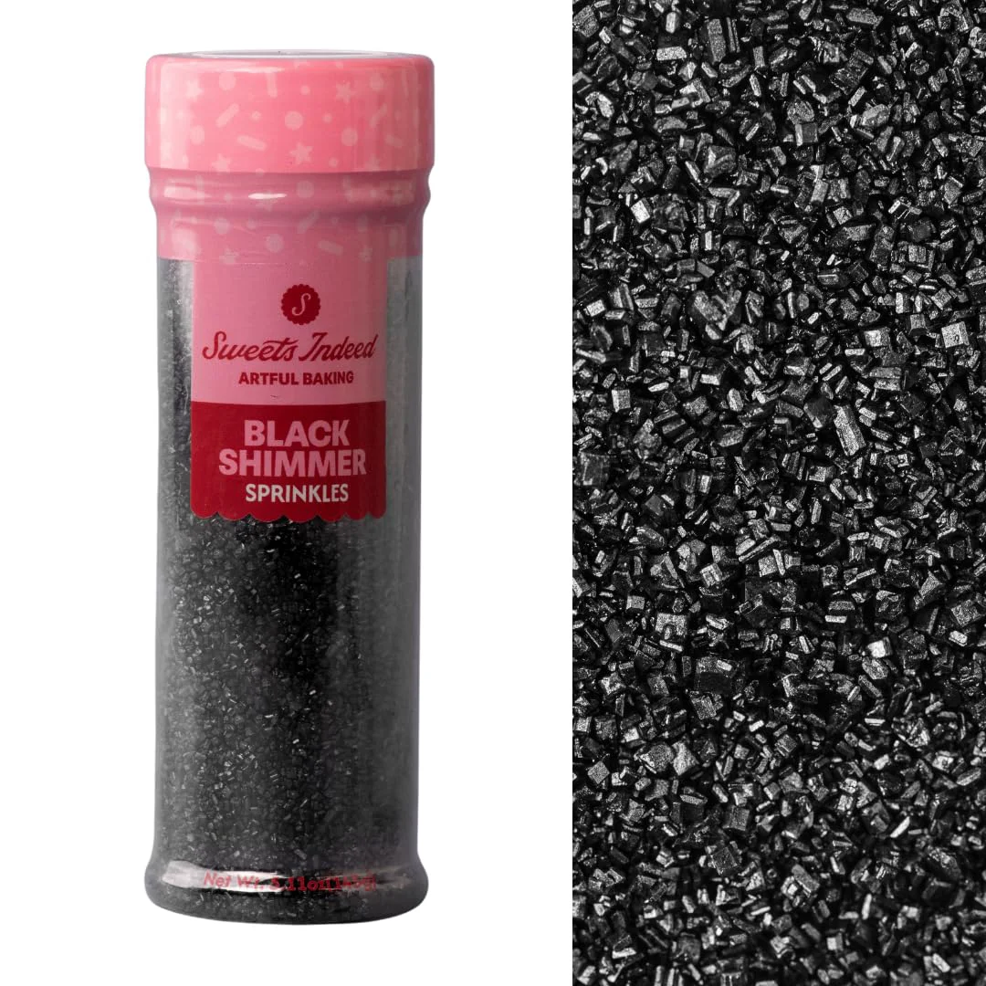 Quality Sweets Indeed Black Sanding Sugar Crystals for Baking amp Decorating 5.11 oz Verified