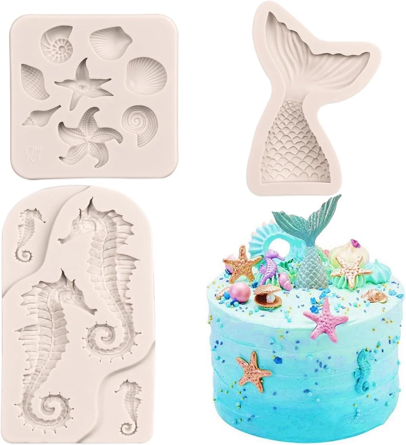 Fine Crafted Mermaid Fondant Mold Set Fine