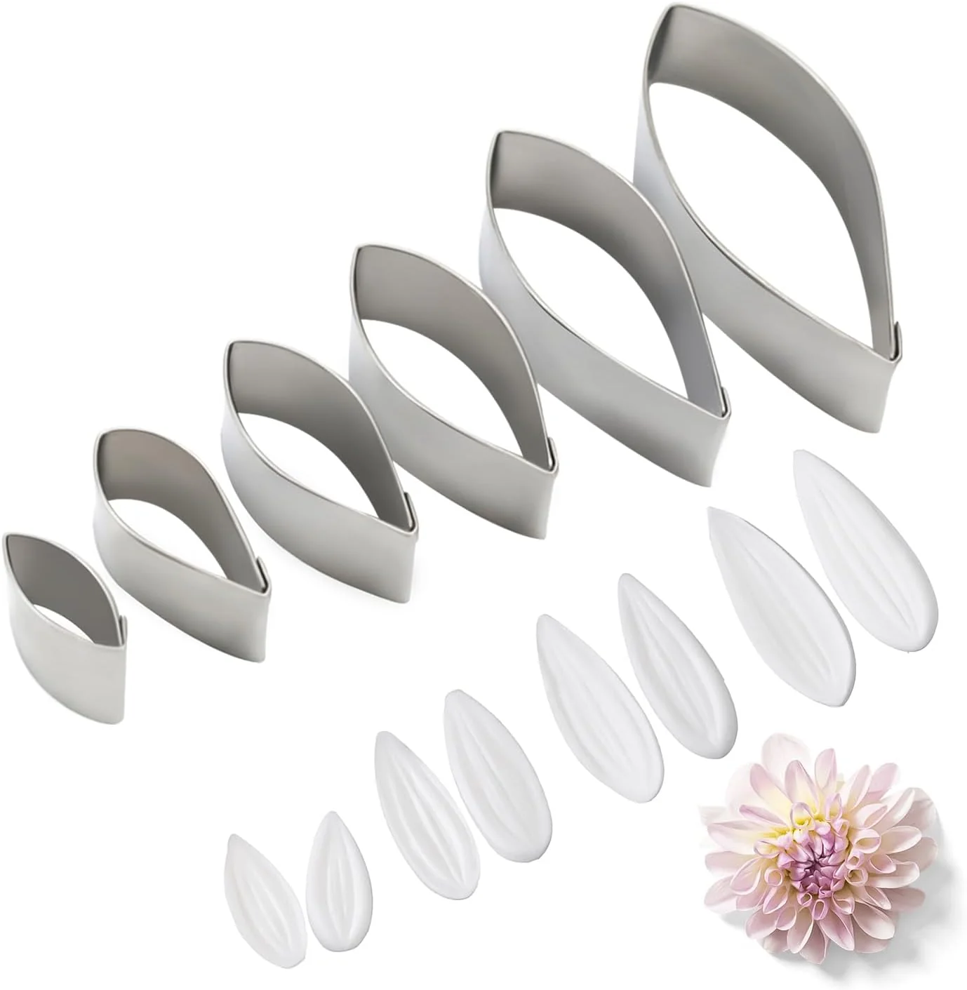 Smart Kalaien Dahlia Sugar Flower Veining Molds Fondant Cutters Gumpaste Cake Craft Tools 14PCS User-Friendly