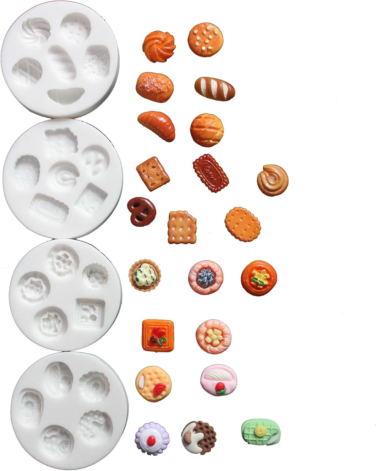 High-End Lovely Small Items Silicone Fondant Molds Set For Cake Topper Gumpaste Candy Chocolate Polymer Clay and More Round Food Items Fast