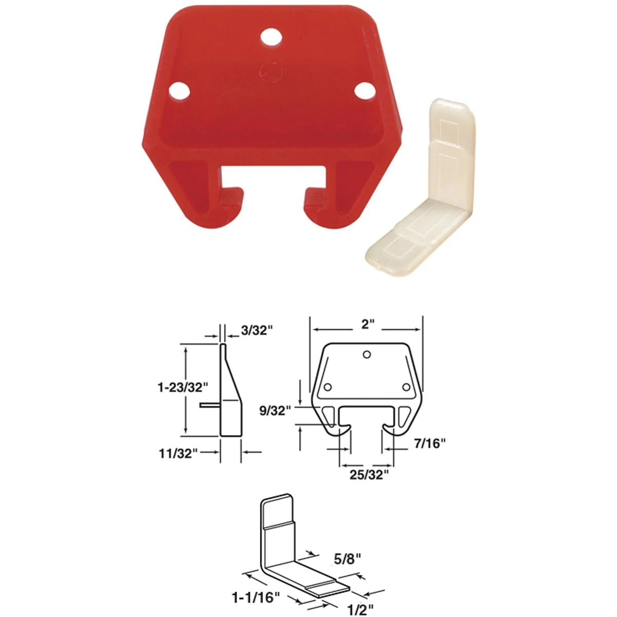 Clean Prime-Line Plastic Orange Track Guide for 5 16 In. x 1-3 32 In. Track 2-Count Solid