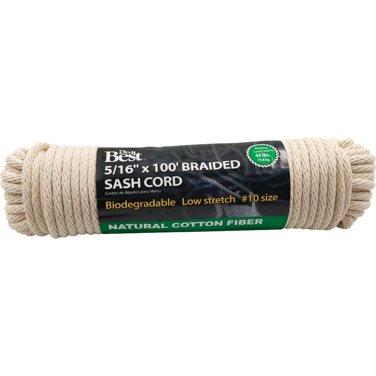Verified Do it 5 16 In. x 100 Ft. White Solid Braided Cotton Sash Cord Long-Lasting
