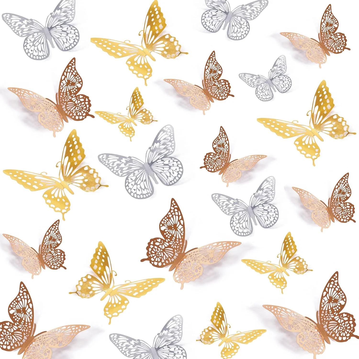 Contemporary Saoropeb 3D Butterfly Wall Decor 72 Pcs 3 Styles 3 Sizes Removable Metallic Wall Decor Sticker Room Mural Decals for Kids Bedroom Nursery Classroom Durable