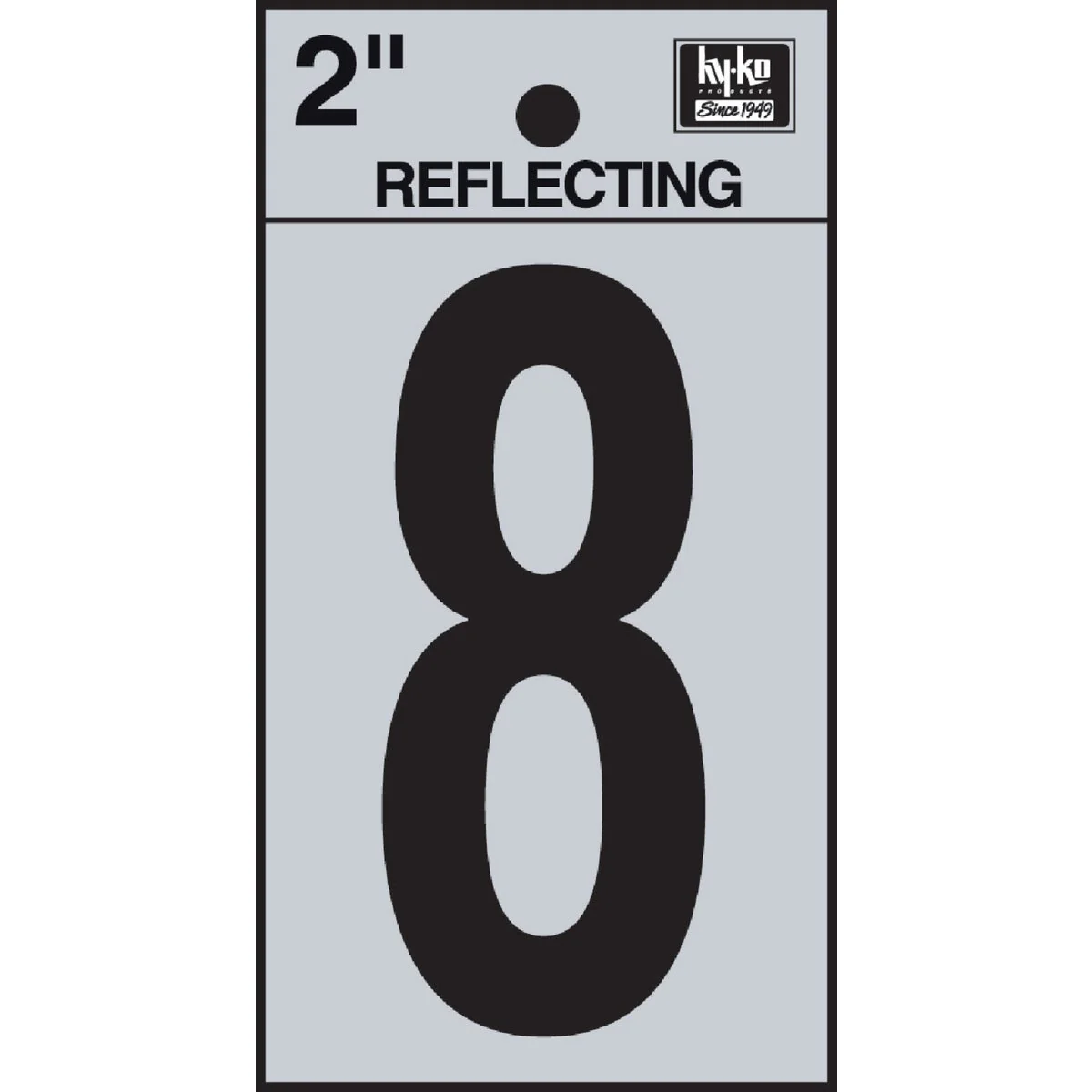 Reusable Hy-Ko Vinyl 2 In. Reflective Adhesive Number Eight Artisan