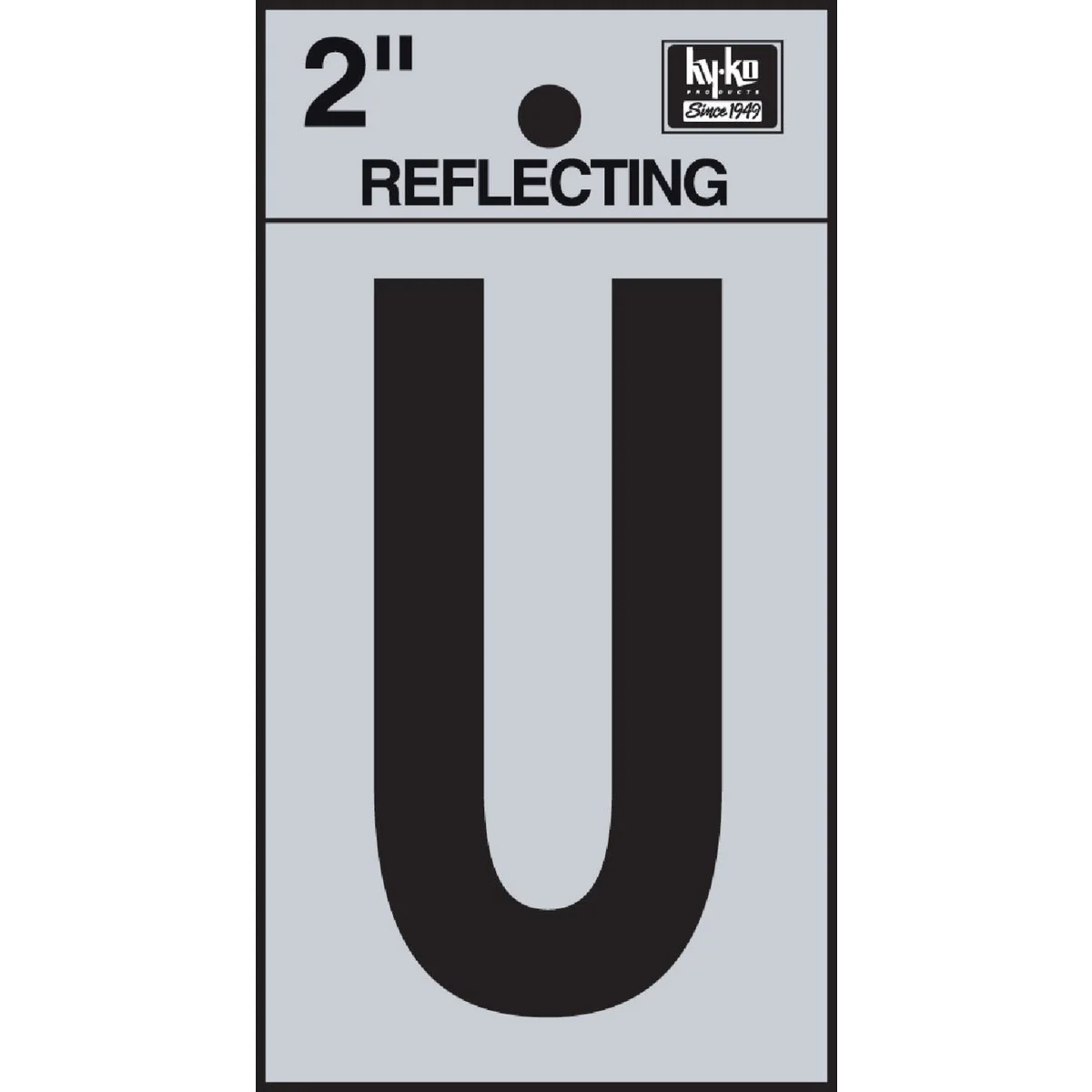 Solid Hy-Ko Vinyl 2 In. Reflective Adhesive Letter U Selected