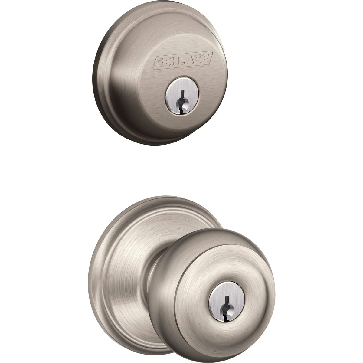 Versatile Schlage Satin Nickel Deadbolt and Door Knob Combo Authentic