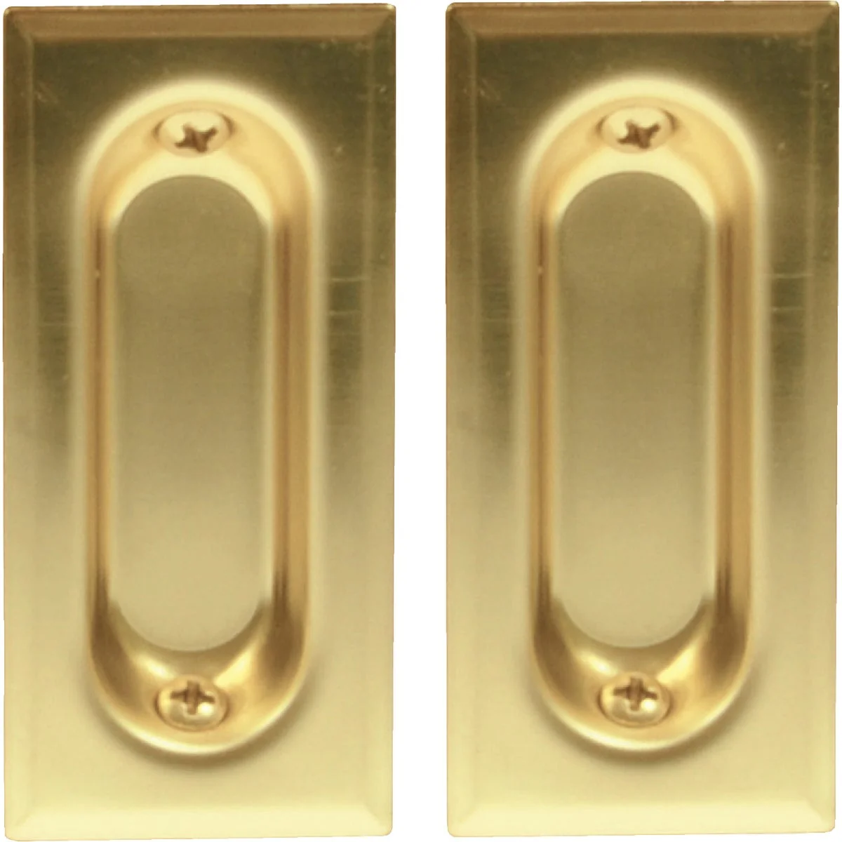 Consistent Johnson Hardware 3 In. Rectangular Brass Flush Pocket Door Pull 2-Count Stylish