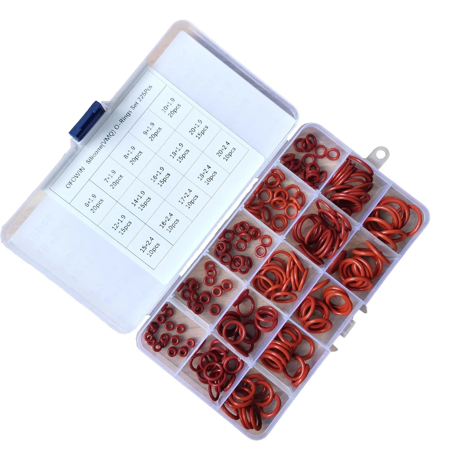 Fine Crafted 225 Pcs Silicone O-Rings Kit Red Metric VMQ Sealing Gasket Assortment Set for Cup Lids Coffee Maker Brewing Fitting Washer Filter Pump Relaxed