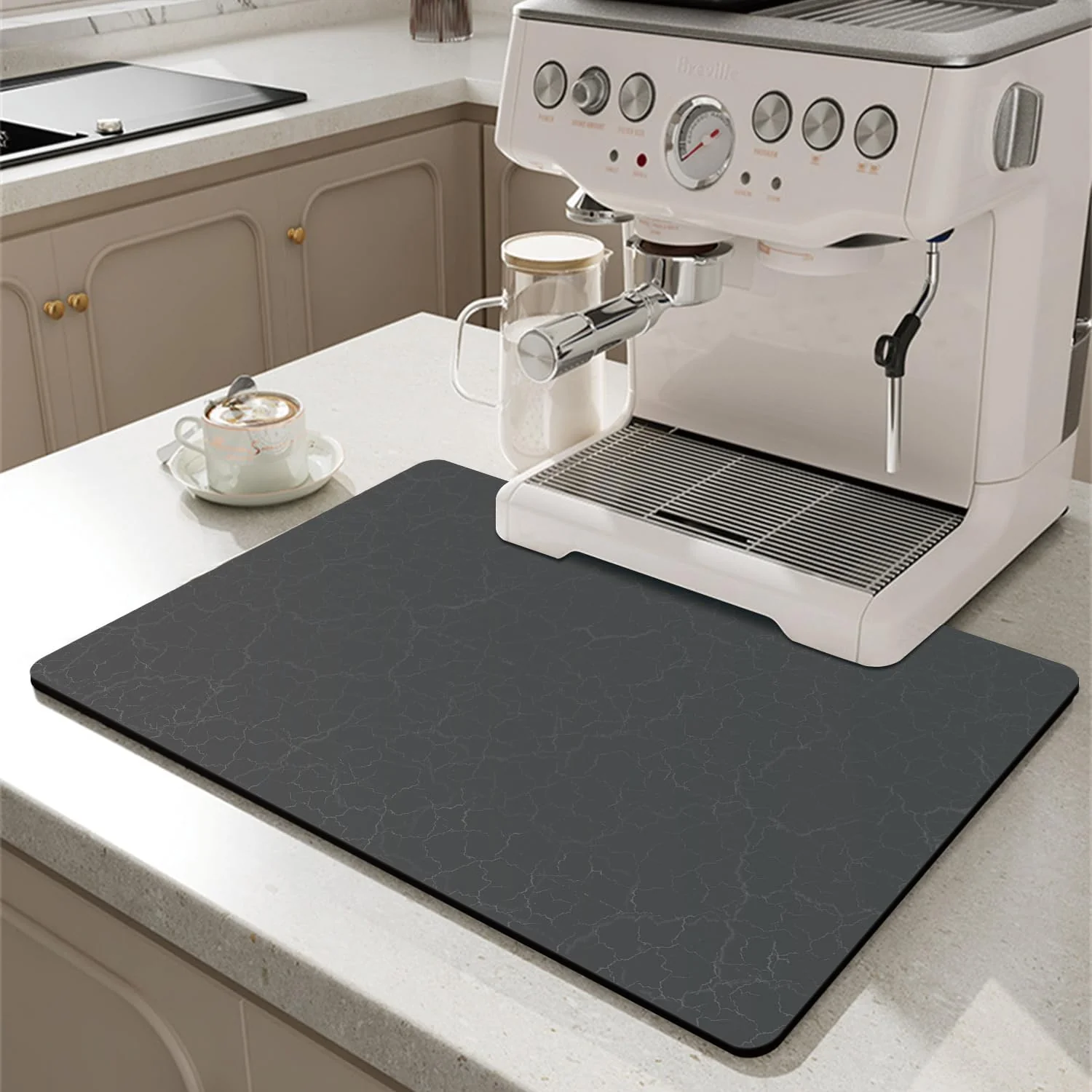 Environmentally Friendly Coffee Maker Mat for Countertops Coffee Bar Accessories Fit Under Coffee Machine Mat 19 x12 Rubber Backed Coffee Pots – Table Mat under Appliance Excellent