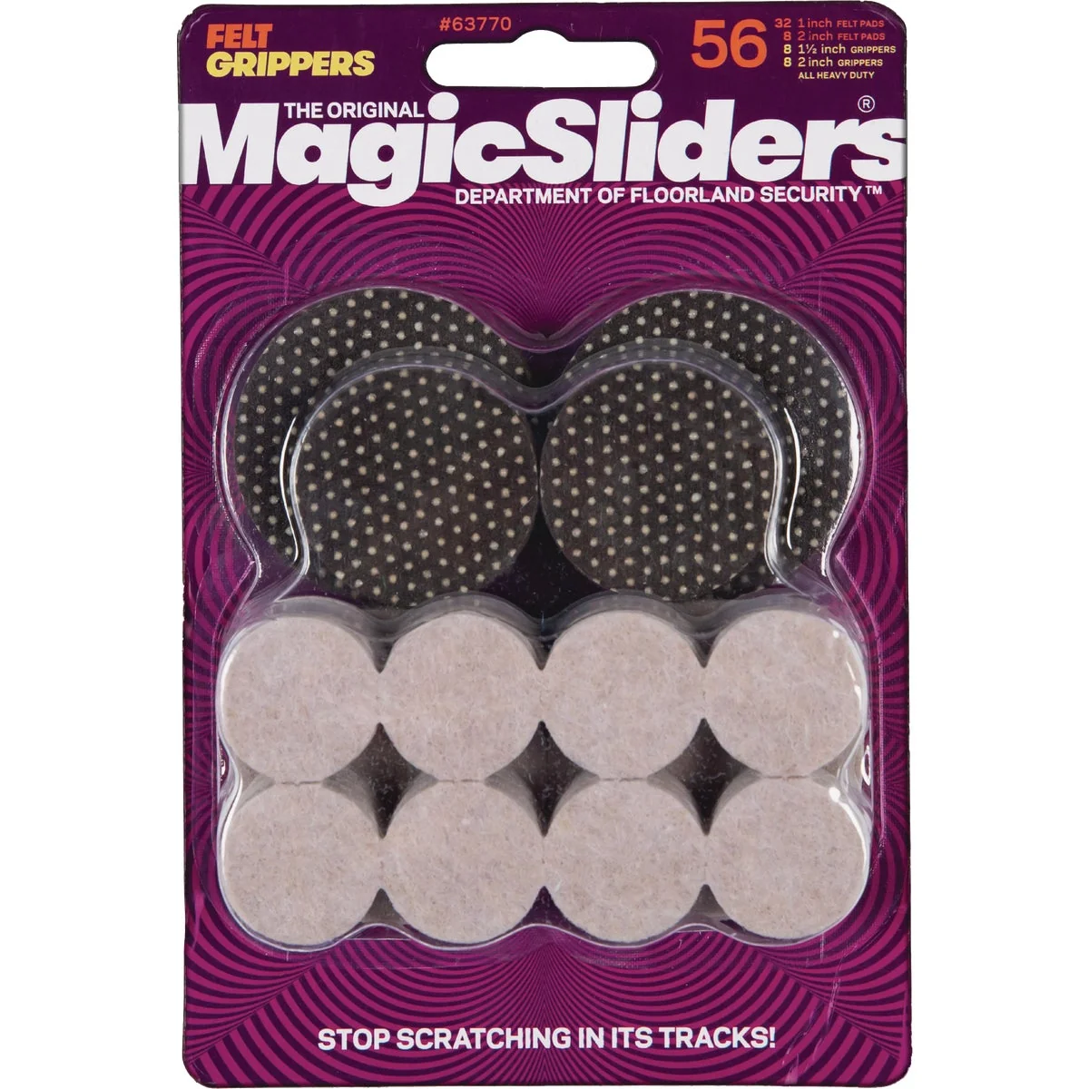 Detailed Sliders Felt and Gripper Furniture Pad Assortment 56-Pack World-Class