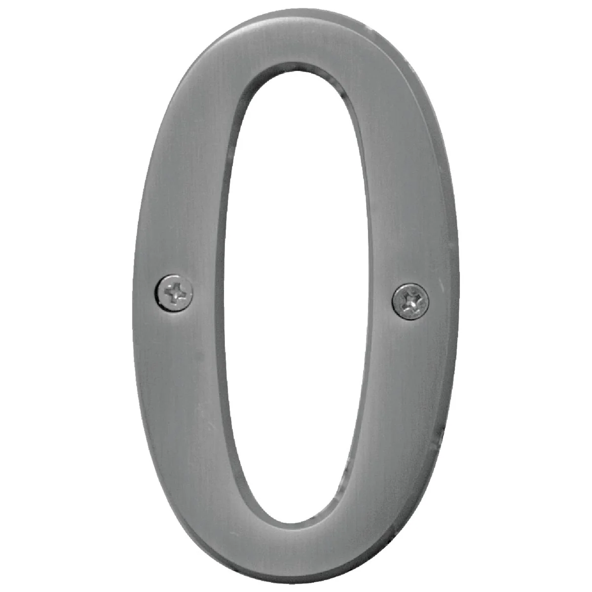 Reusable Hy-Ko Prestige Series 4 In. Satin Nickel House Number Zero Responsible