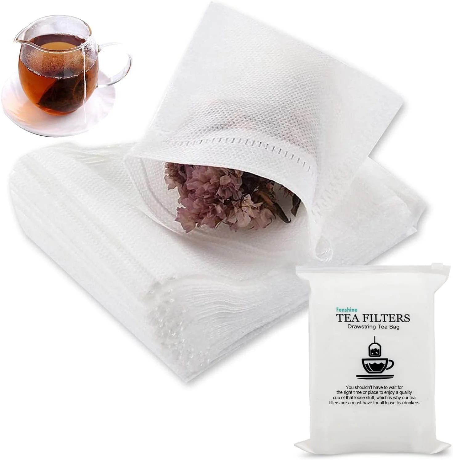 Certified 200 Pcs Disposable Tea Bags for Loose Leaf Tea Empty Tea Bags for Loose Tea with Drawstring Natural Tea Filter Bags for Loose Tea Clean