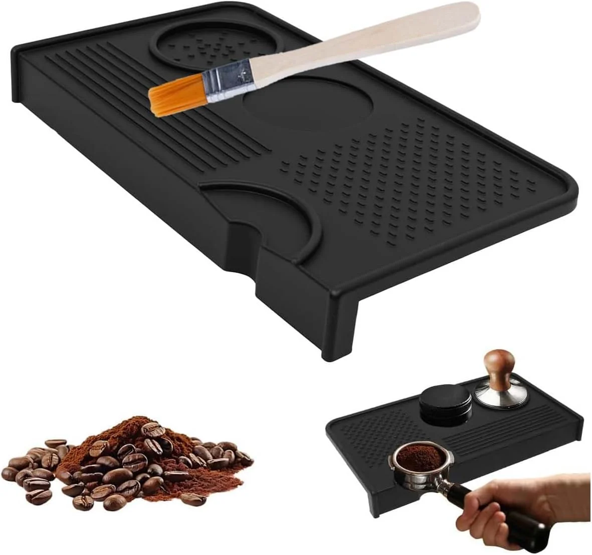 Reusable Upgraded Silicone Tamping Mat Coffee Brush Durable Tamper Mat Counter Pad Espresso Machines Acceessories for Home Baristas High-Performance