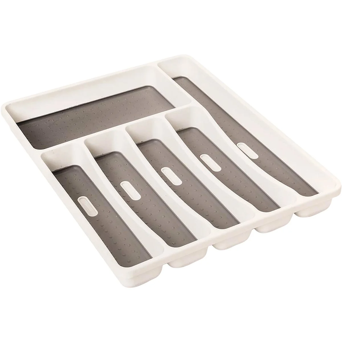 Environmentally Friendly Knape Vogt Solutions White Plastic Tableware Cutlery Tray Advanced