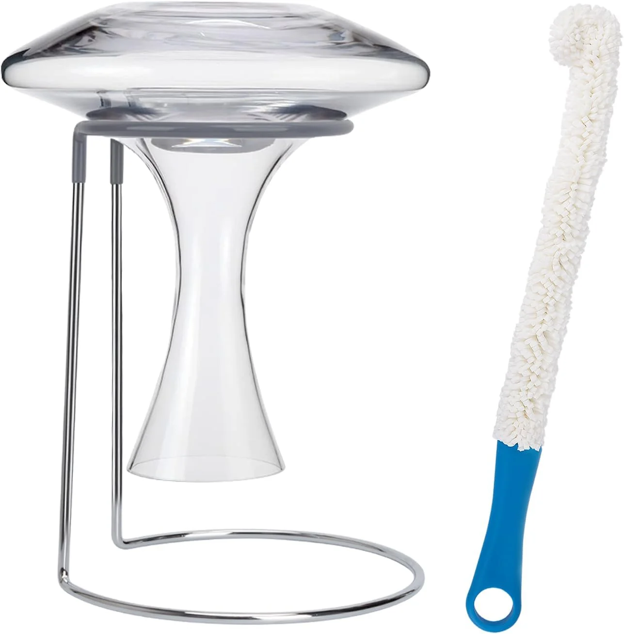 Recyclable Wine Decanter Drying Stand with Rubber Coated Top to Prevent Scratches Wine Decanter Drying Rack for Standard and Large Wine Decanters Outstanding