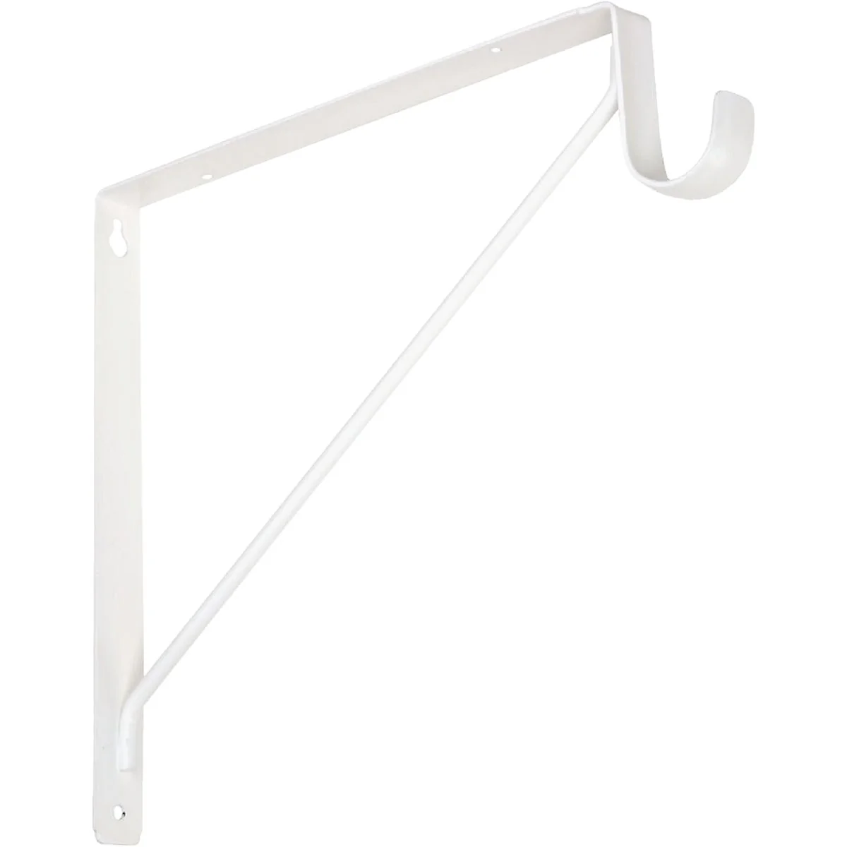 High-End Knape Vogt 10 In. H. x 11 In. D. Fixed Shelf Rod Bracket White Enhanced