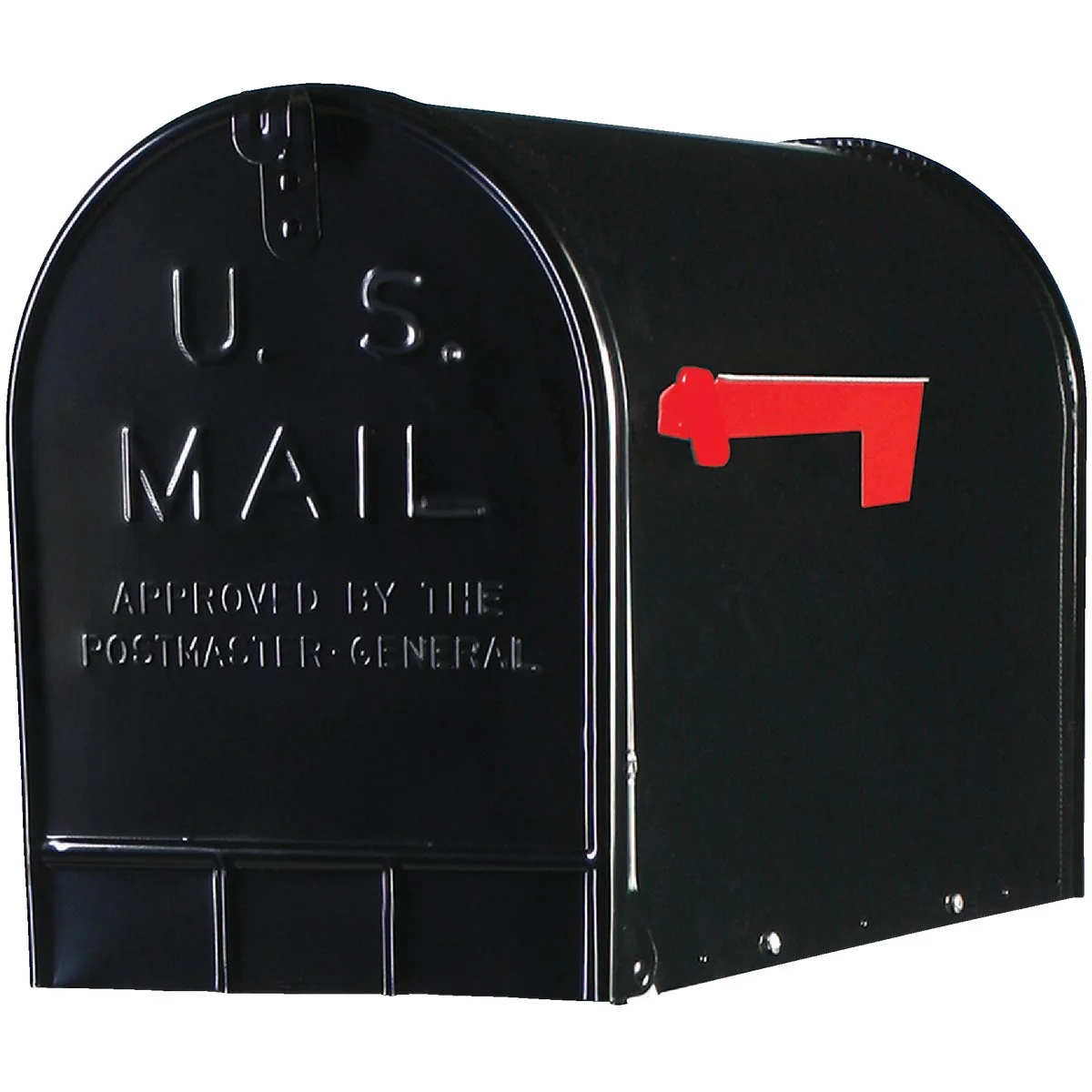 Solid Gibraltar Stanley T3 Black Steel Rural Post Mount Mailbox Powerful