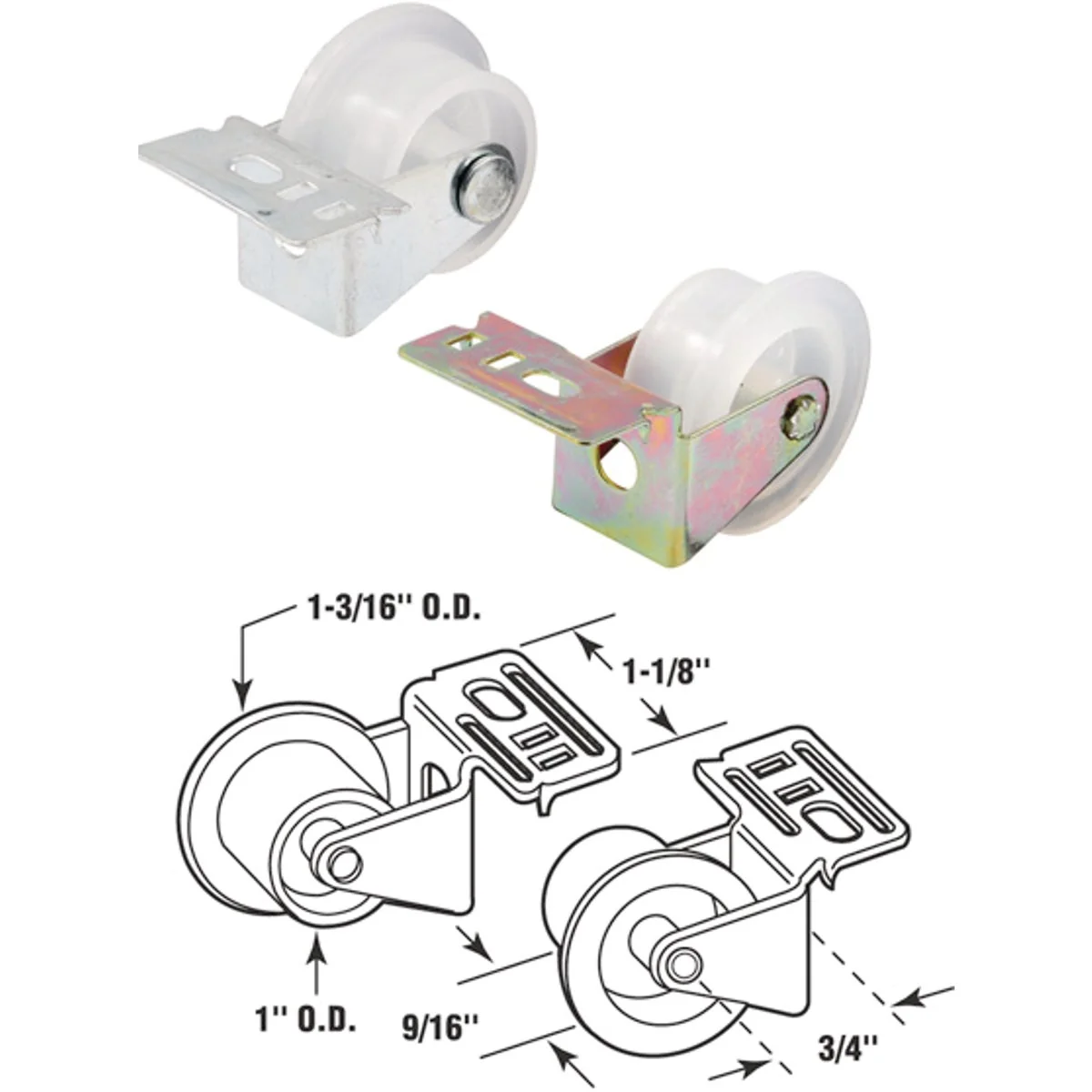Proven Prime-Line Steel White Nylon Front Drawer Roller Safe