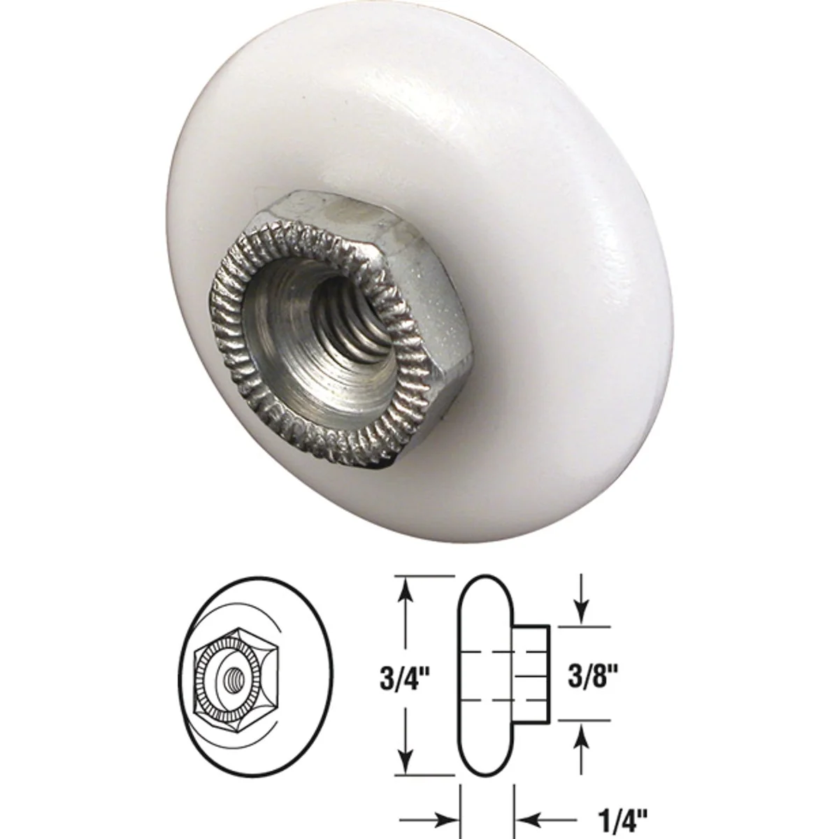 Optimized Prime-Line 3 4 In. x 3 8 In. Oval Shower Door Roller 2-Count Secure