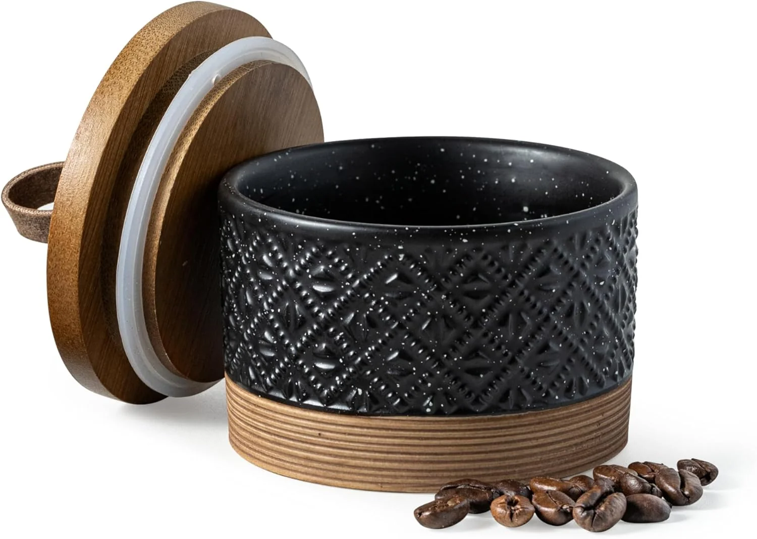 Flexible Mini Ceramic Jars with Airtight Lid Coffee Container Canister Kitchen Food Storage Jar with Lid for Spice Sugar Tea Bag Unique