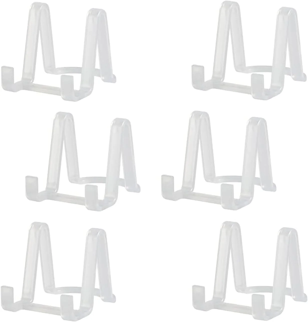 Natural Artliving Plate Display Stands Easel Holder – 3-Inch Plastic Stand for Small Decorative Plates Pictures and Photos – Clear 6-Pack Functional