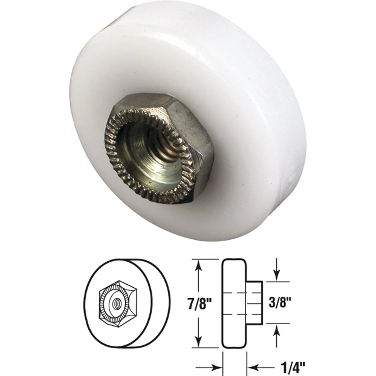 Optimized Prime-Line 7 8 Dia. x 3 8 In. W. Flat Shower Door Roller 2-Count Breathable